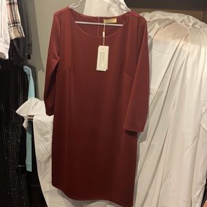Chance burgundy long sleeve dress.